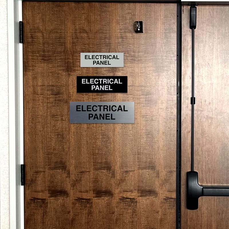 All Quality Basic Electrical Panel Sign - Fire Regulation Safety Compliance Sign - Silver - Medium (1 Pack) - Image 2